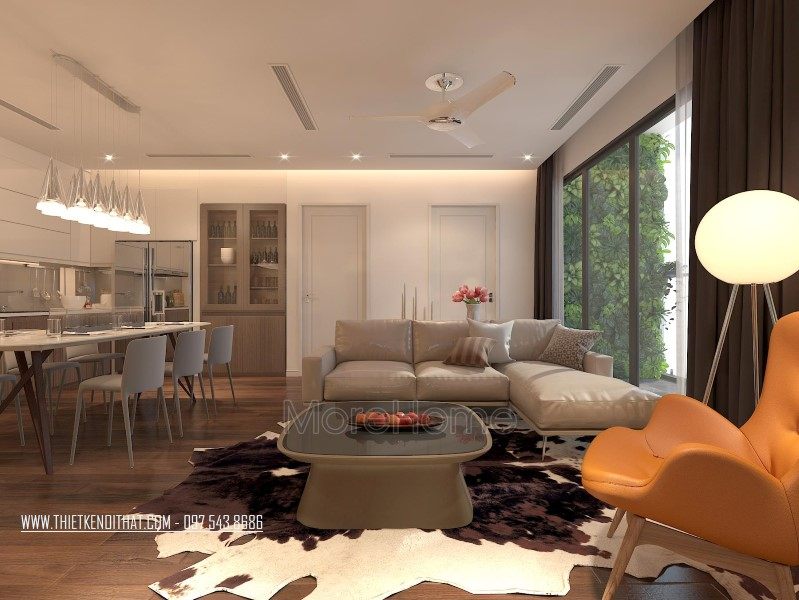 Thiết kế nội thất phòng khách chung cư Imperia Garden 